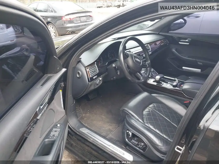 2017 Audi A8 L 4.0T Sport VIN: WAU43AFD3HN004046 Lot: 44638327