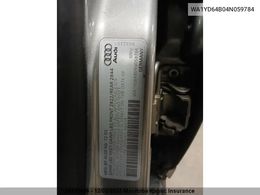 WA1YD64B04N059784 2004 Audi Allroad Quattro
