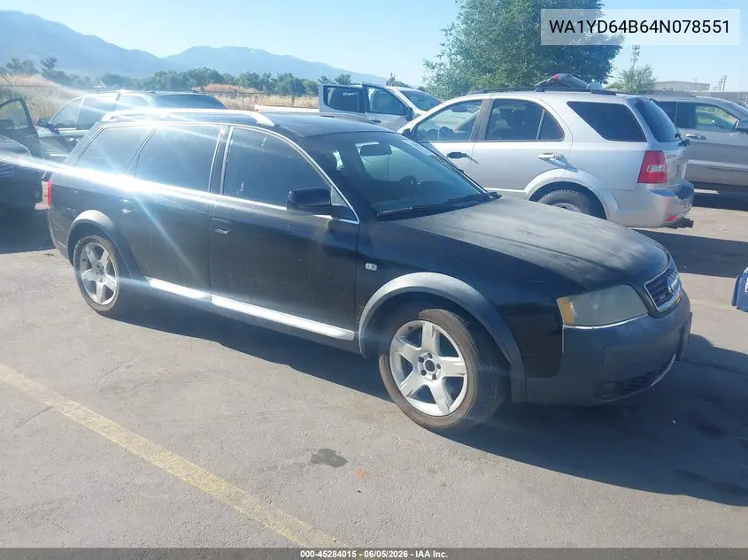 2004 Audi Allroad 2.7T VIN: WA1YD64B64N078551 Lot: 45284015