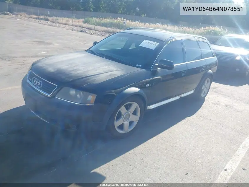 2004 Audi Allroad 2.7T VIN: WA1YD64B64N078551 Lot: 45284015