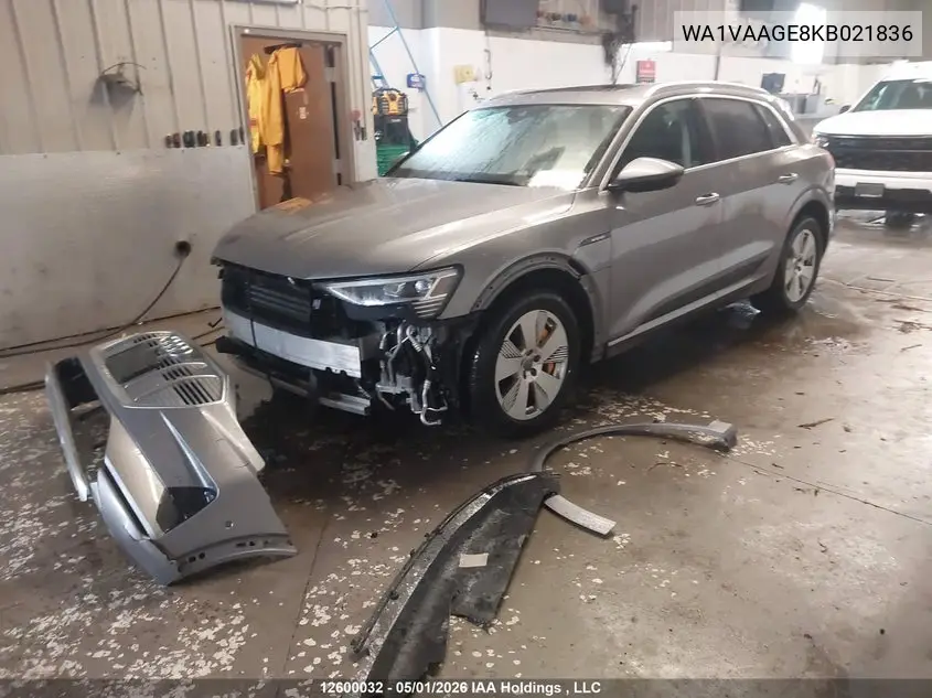 2019 Audi E-Tron Prestige VIN: WA1VAAGE8KB021836 Lot: 12600032
