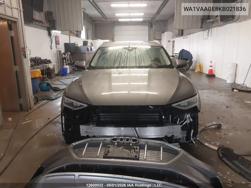 2019 Audi E-Tron Prestige VIN: WA1VAAGE8KB021836 Lot: 12600032