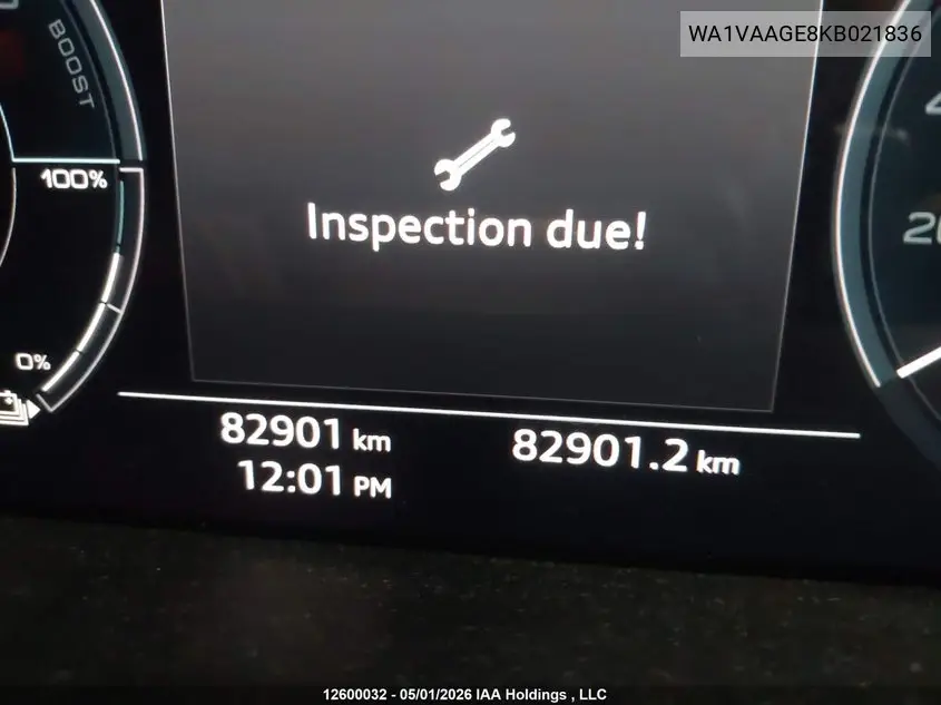 2019 Audi E-Tron Prestige VIN: WA1VAAGE8KB021836 Lot: 12600032