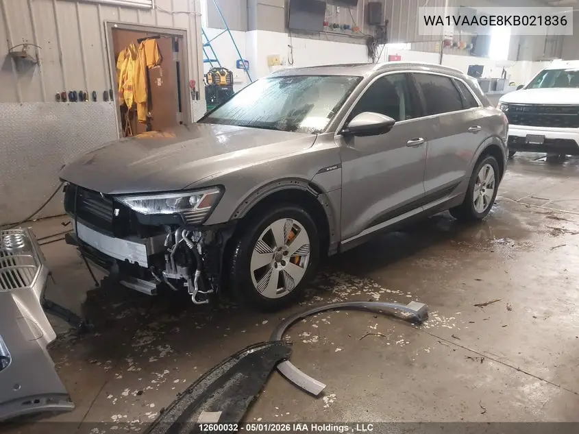 2019 Audi E-Tron Prestige VIN: WA1VAAGE8KB021836 Lot: 12600032
