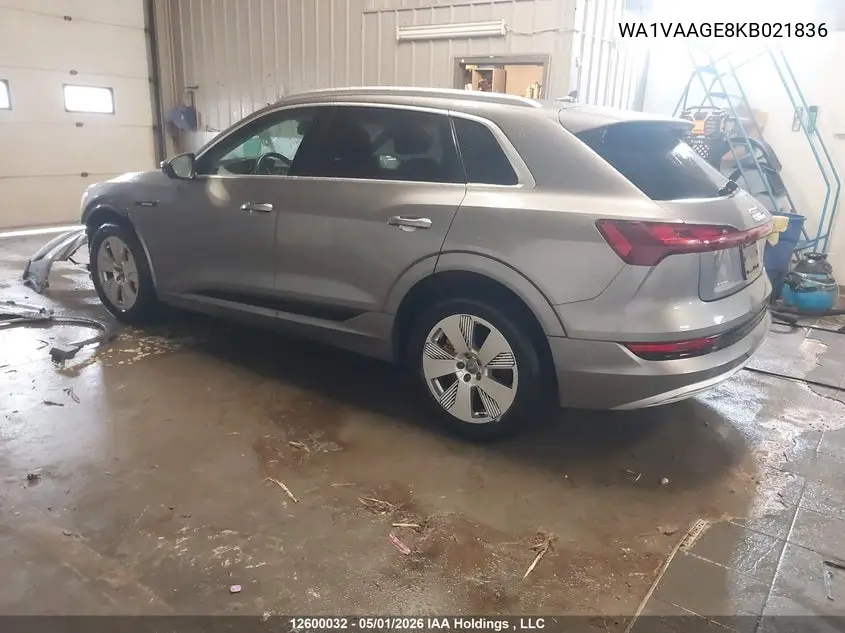 2019 Audi E-Tron Prestige VIN: WA1VAAGE8KB021836 Lot: 12600032
