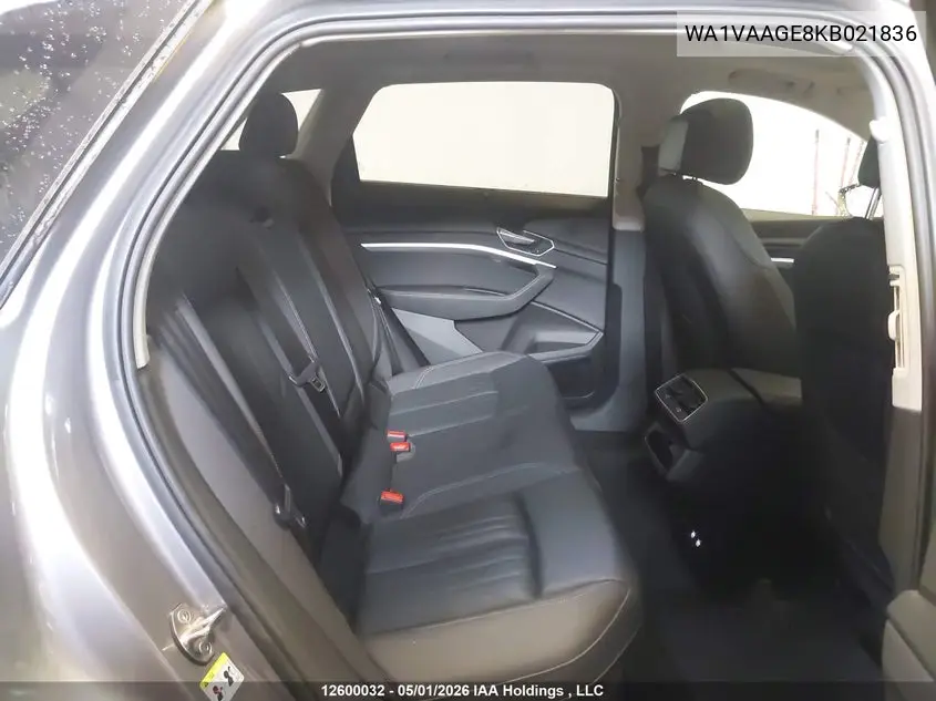 2019 Audi E-Tron Prestige VIN: WA1VAAGE8KB021836 Lot: 12600032