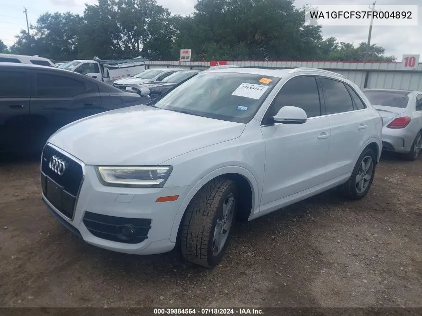 2015 Audi Q3 2.0T Premium Plus VIN: WA1GFCFS7FR004892 Lot: 39884564