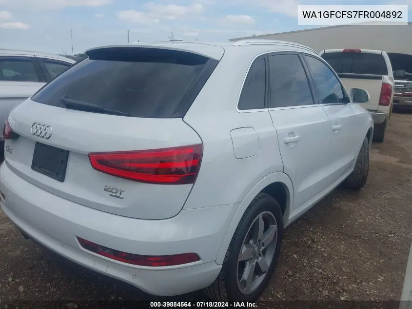 2015 Audi Q3 2.0T Premium Plus VIN: WA1GFCFS7FR004892 Lot: 39884564