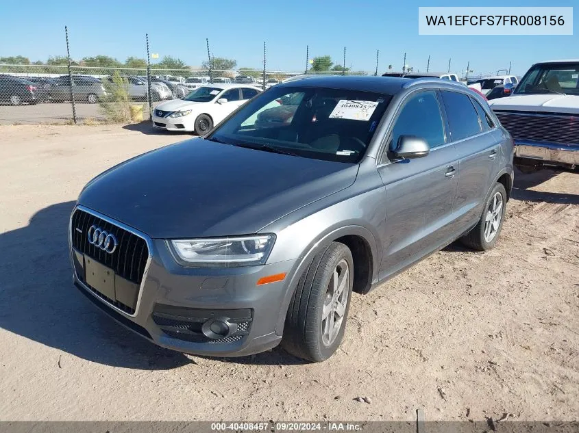 2015 Audi Q3 2.0T Premium Plus VIN: WA1EFCFS7FR008156 Lot: 40408457