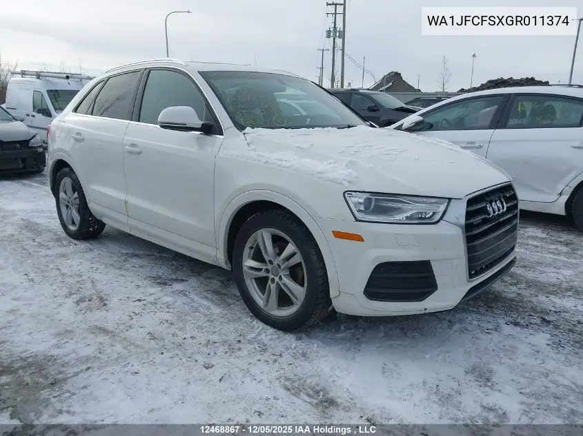 WA1JFCFSXGR011374 2016 Audi Q3 Progressiv