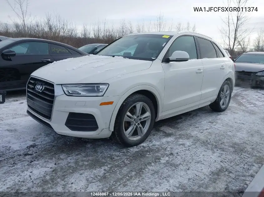 WA1JFCFSXGR011374 2016 Audi Q3 Progressiv