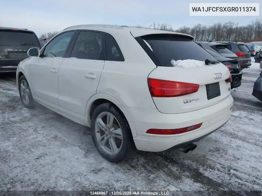 WA1JFCFSXGR011374 2016 Audi Q3 Progressiv