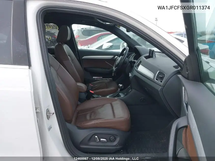 WA1JFCFSXGR011374 2016 Audi Q3 Progressiv