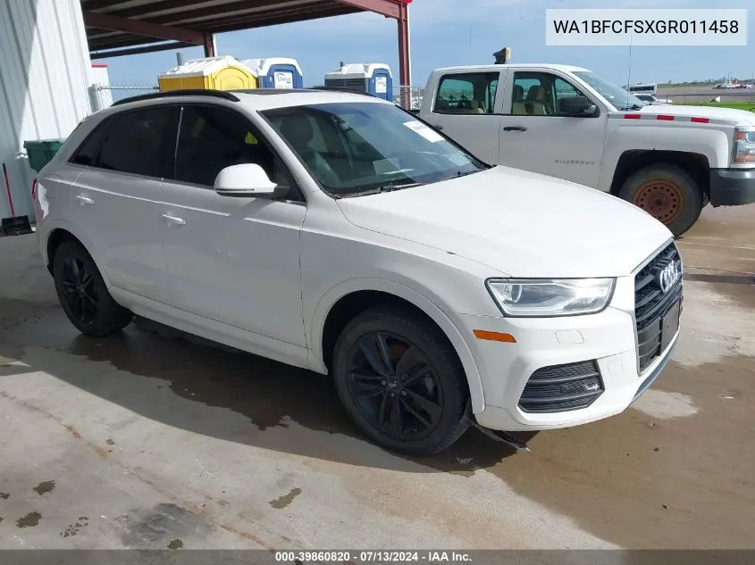 2016 Audi Q3 Premium Plus VIN: WA1BFCFSXGR011458 Lot: 39860820