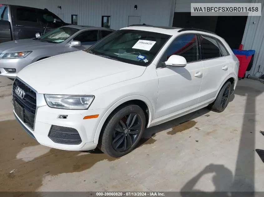 2016 Audi Q3 Premium Plus VIN: WA1BFCFSXGR011458 Lot: 39860820