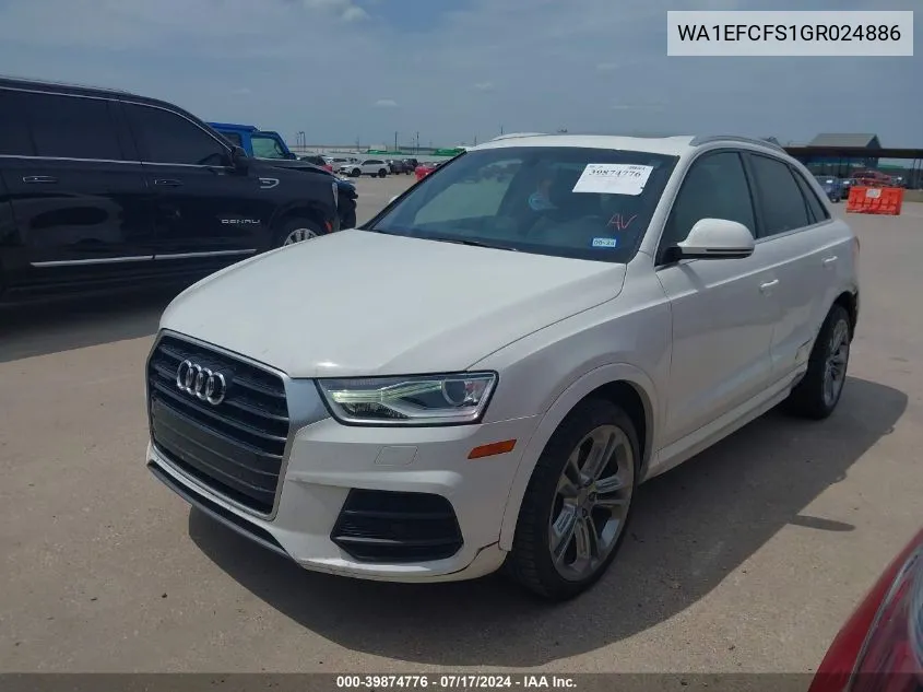 2016 Audi Q3 2.0T Premium Plus VIN: WA1EFCFS1GR024886 Lot: 39874776