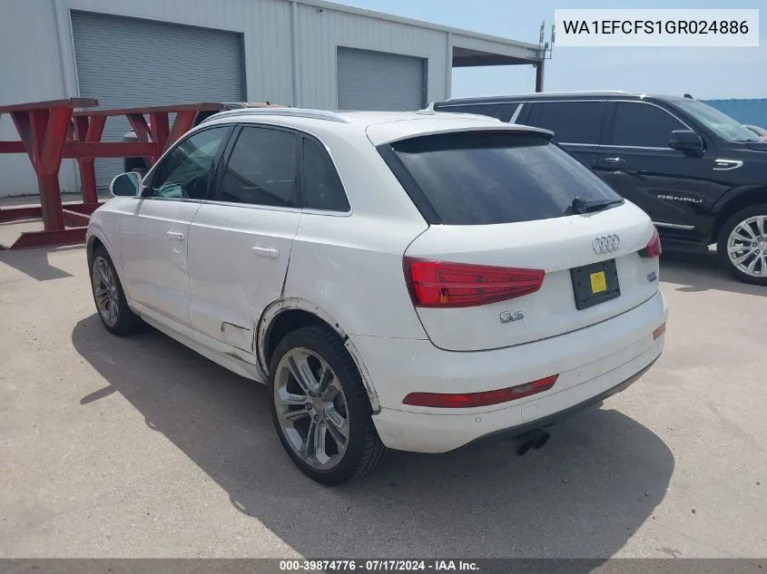 2016 Audi Q3 2.0T Premium Plus VIN: WA1EFCFS1GR024886 Lot: 39874776