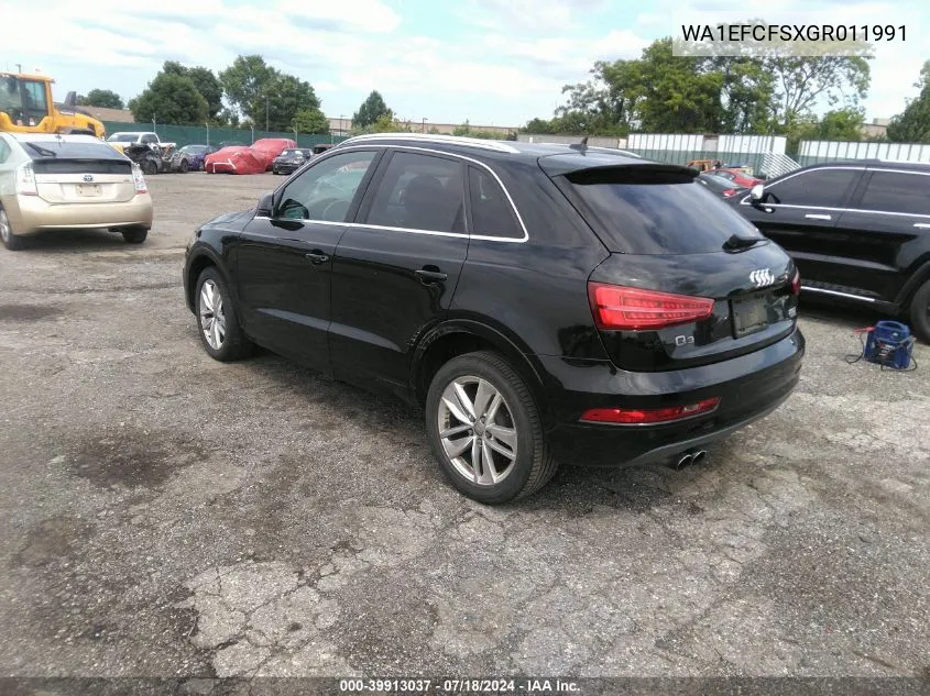 2016 Audi Q3 2.0T Premium Plus VIN: WA1EFCFSXGR011991 Lot: 39913037