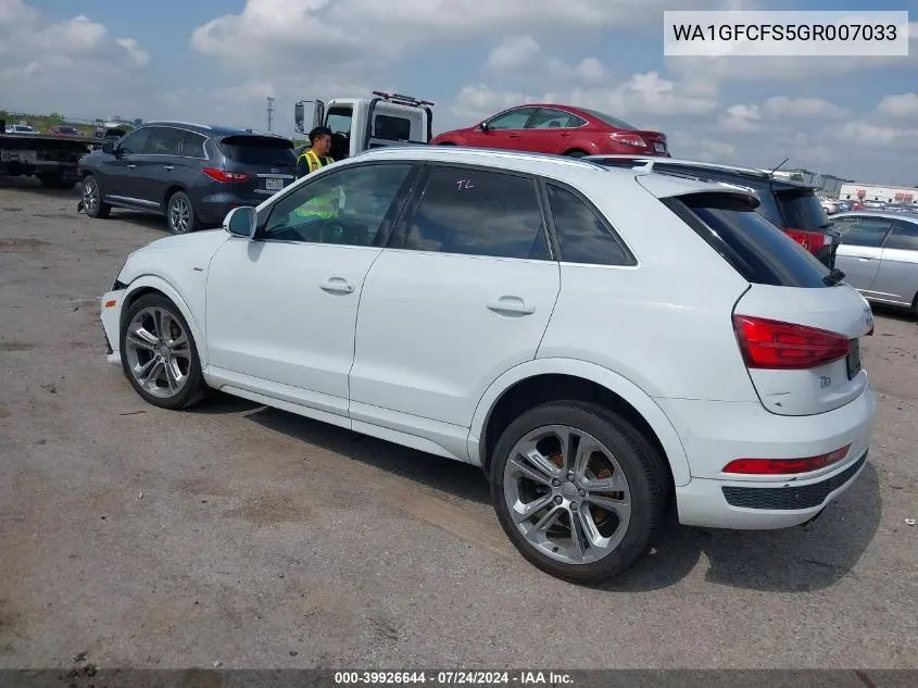 WA1GFCFS5GR007033 2016 Audi Q3 2.0T Premium Plus