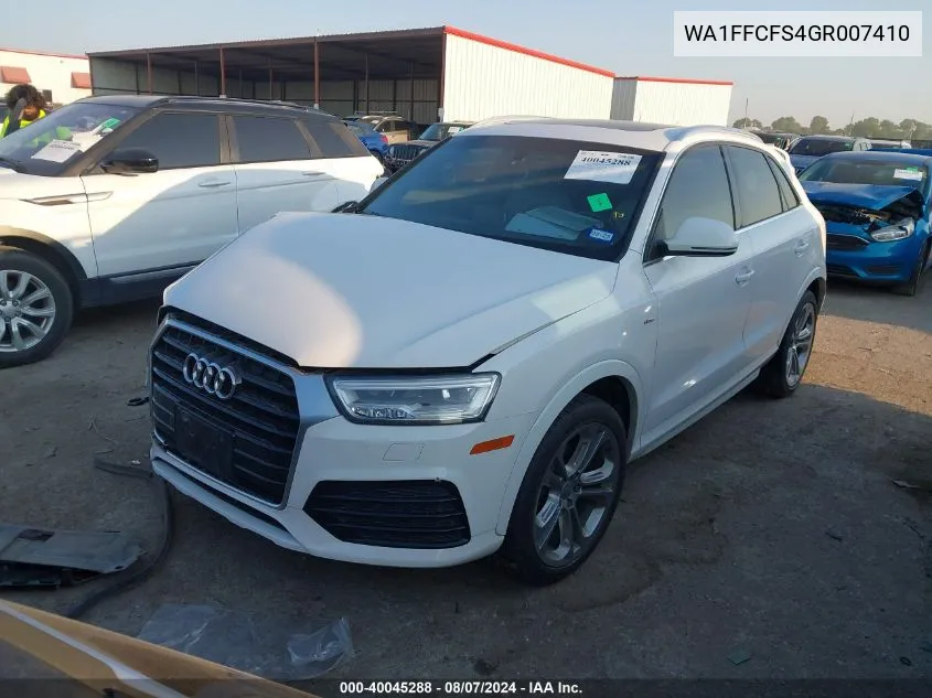 2016 Audi Q3 Prestige VIN: WA1FFCFS4GR007410 Lot: 40045288