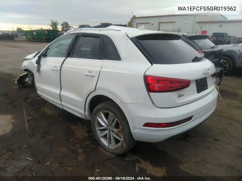 WA1EFCFS5GR019562 2016 Audi Q3 Premium Plus