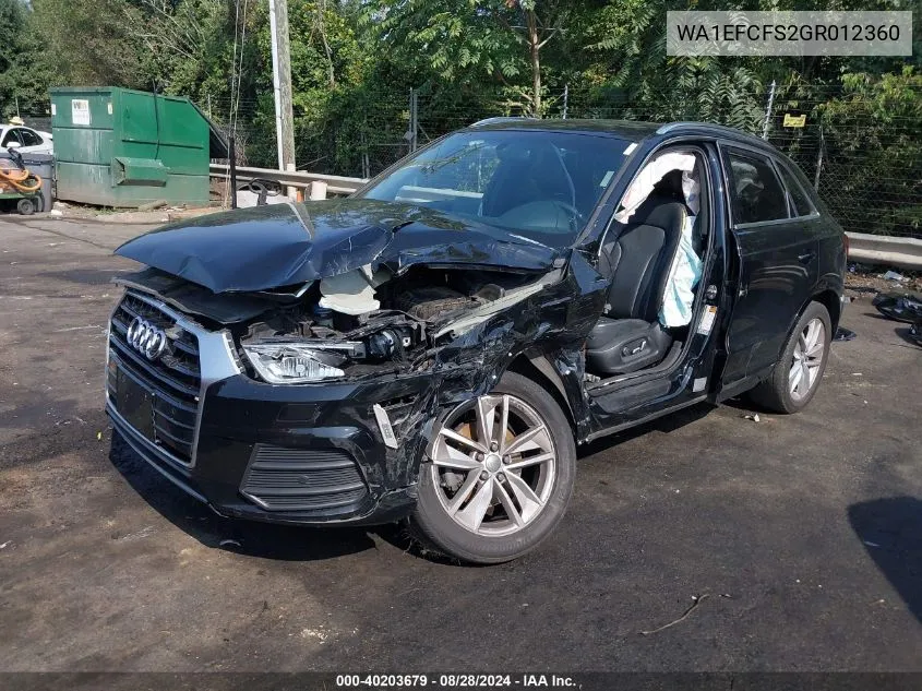 WA1EFCFS2GR012360 2016 Audi Q3 2.0T Premium Plus