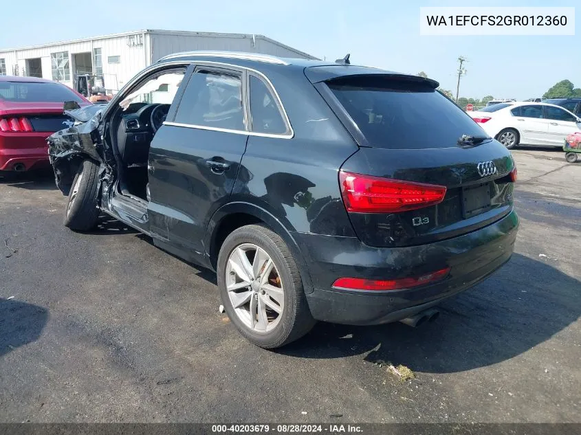 WA1EFCFS2GR012360 2016 Audi Q3 2.0T Premium Plus