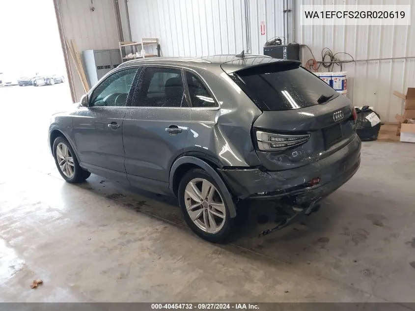 WA1EFCFS2GR020619 2016 Audi Q3 2.0T Premium Plus