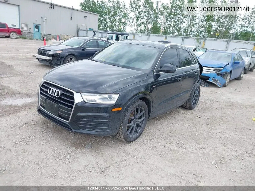 2017 Audi Q3 VIN: WA1JCCFS9HR012140 Lot: 12034311