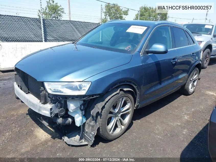 2017 Audi Q3 2.0T Premium VIN: WA1HCCFS5HR000257 Lot: 39833304