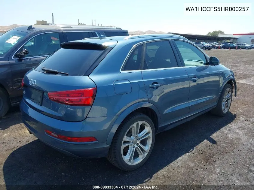 WA1HCCFS5HR000257 2017 Audi Q3 2.0T Premium