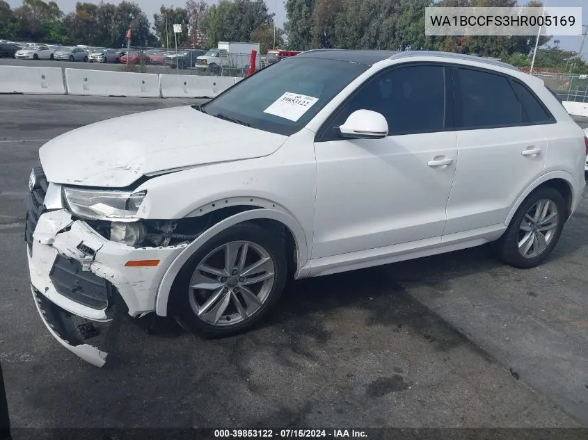 WA1BCCFS3HR005169 2017 Audi Q3 2.0T Premium