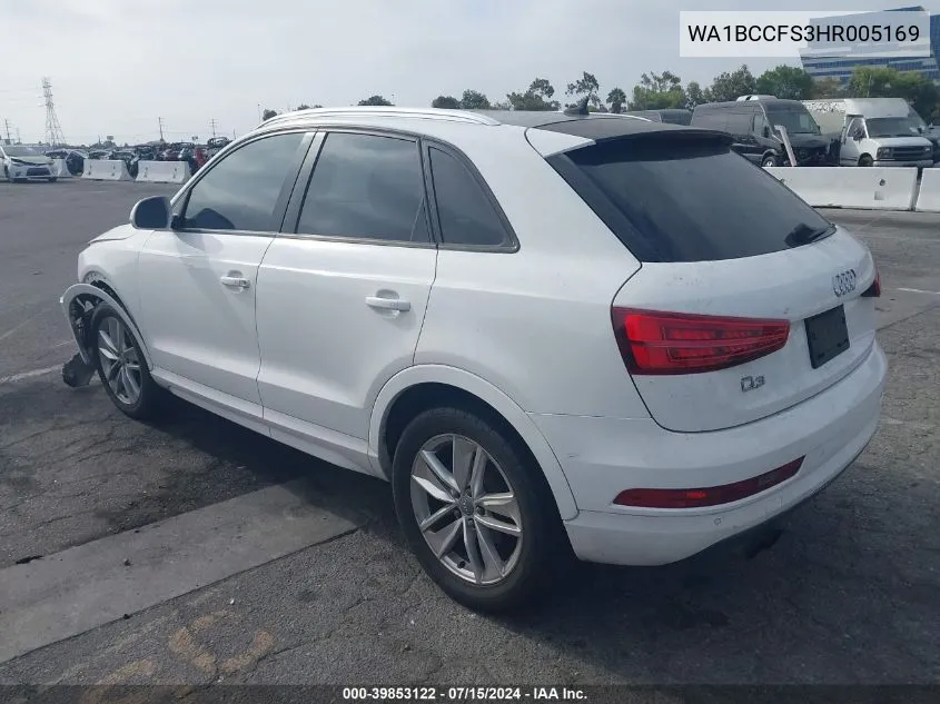 WA1BCCFS3HR005169 2017 Audi Q3 2.0T Premium