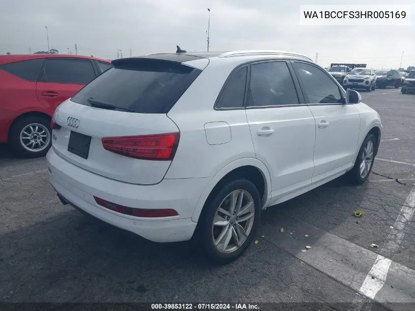 WA1BCCFS3HR005169 2017 Audi Q3 2.0T Premium