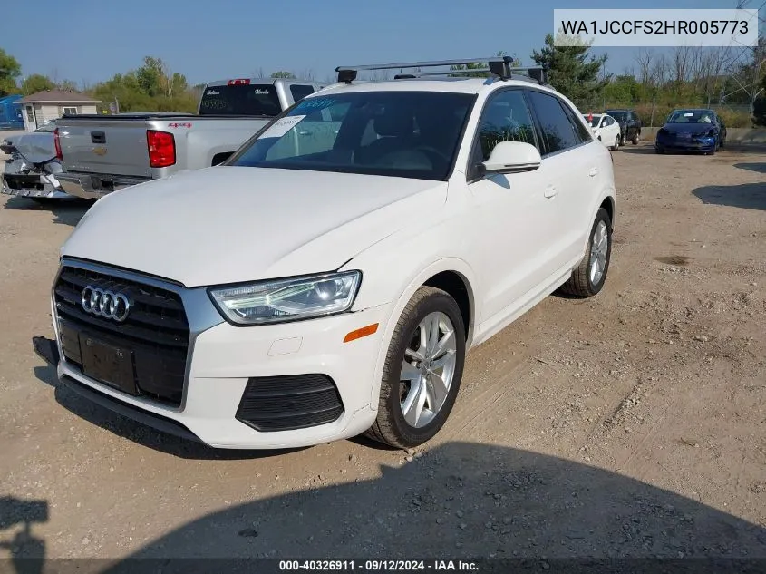 2017 Audi Q3 Premium Plus VIN: WA1JCCFS2HR005773 Lot: 40326911