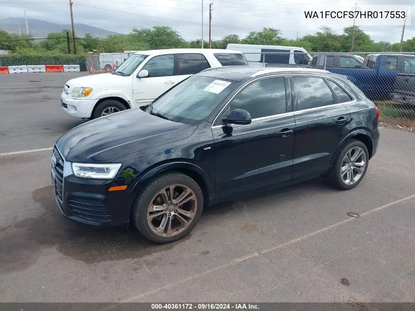 2017 Audi Q3 2.0T Premium VIN: WA1FCCFS7HR017553 Lot: 40361172