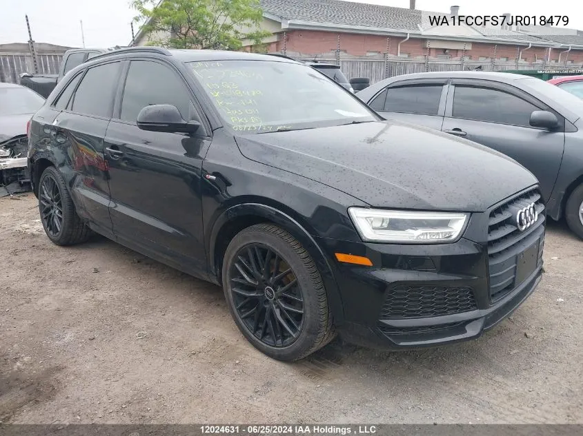 2018 Audi Q3 VIN: WA1FCCFS7JR018479 Lot: 12024631