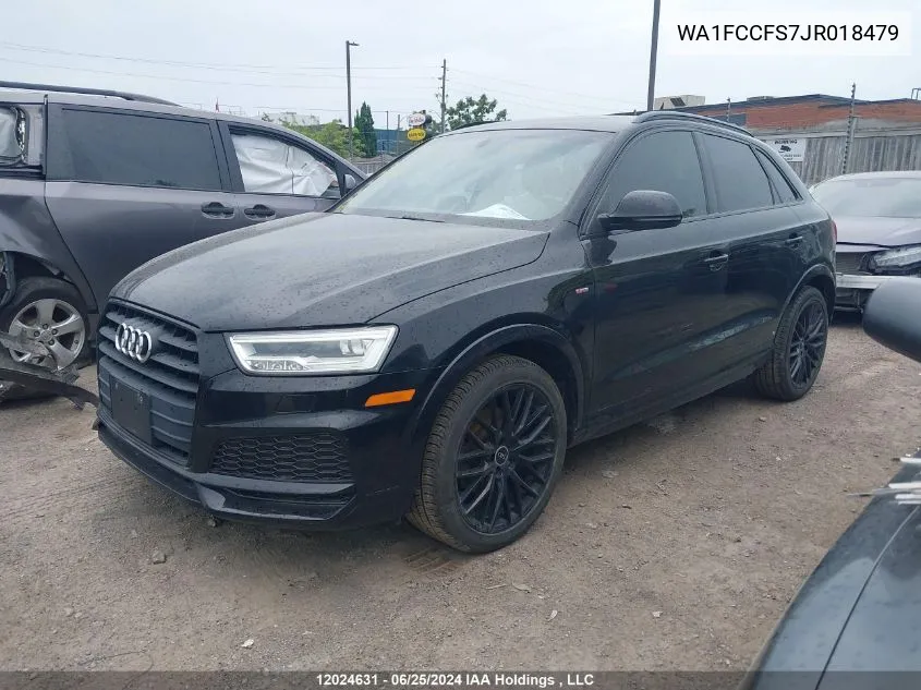 2018 Audi Q3 VIN: WA1FCCFS7JR018479 Lot: 12024631