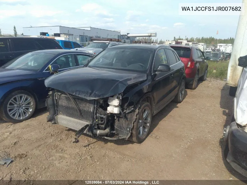 2018 Audi Q3 VIN: WA1JCCFS1JR007682 Lot: 12039084