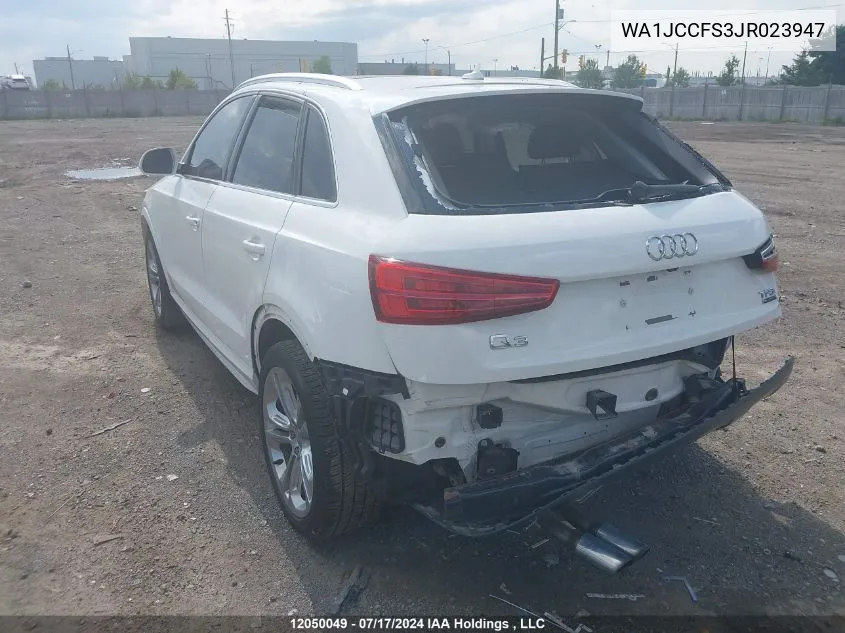 2018 Audi Q3 VIN: WA1JCCFS3JR023947 Lot: 12050049