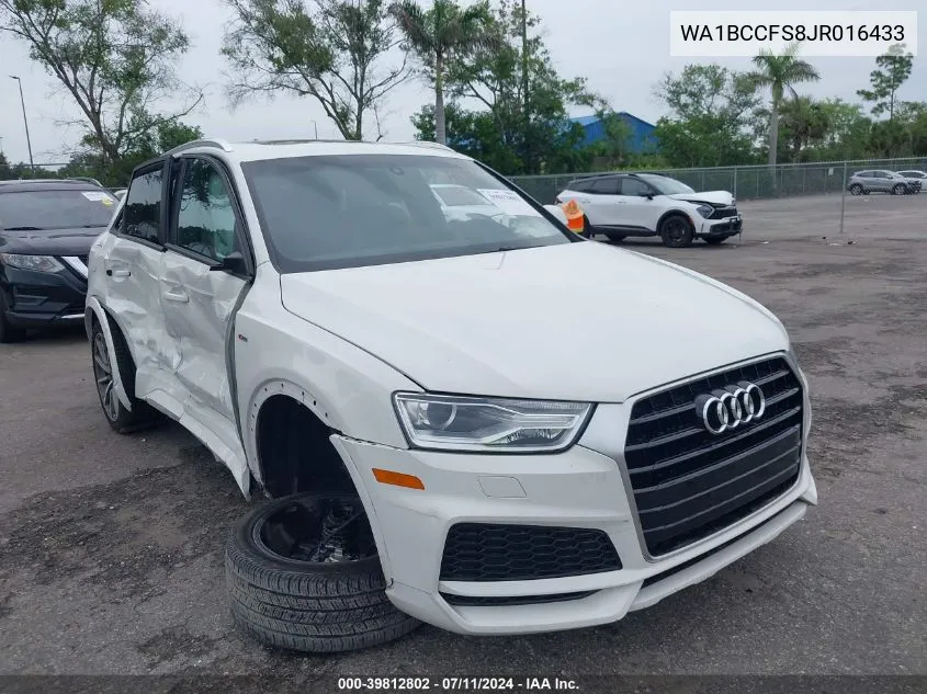 2018 Audi Q3 2.0T Premium/2.0T Sport Premium VIN: WA1BCCFS8JR016433 Lot: 39812802