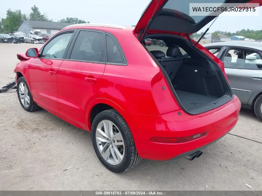 WA1ECCFS6JR027315 2018 Audi Q3 2.0T Premium/2.0T Sport Premium