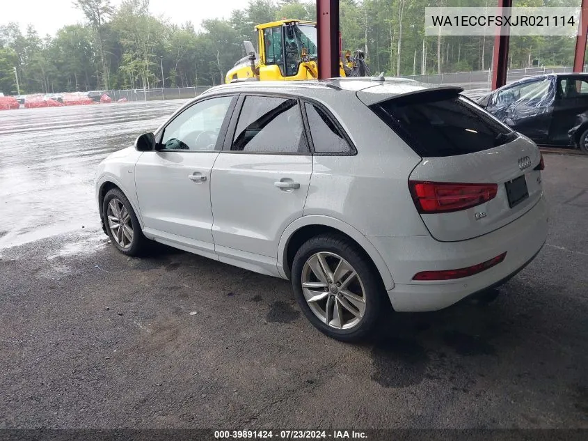 WA1ECCFSXJR021114 2018 Audi Q3 2.0T Premium/2.0T Sport Premium