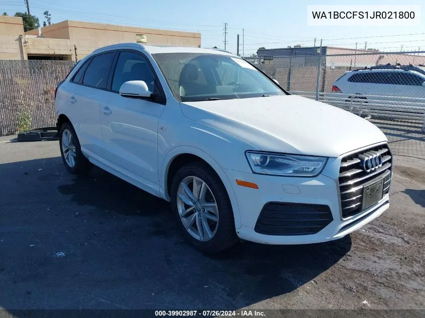 WA1BCCFS1JR021800 2018 Audi Q3 2.0T Premium/2.0T Sport Premium