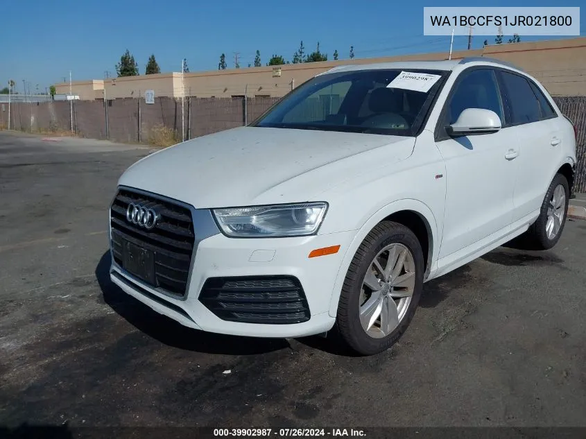 WA1BCCFS1JR021800 2018 Audi Q3 2.0T Premium/2.0T Sport Premium