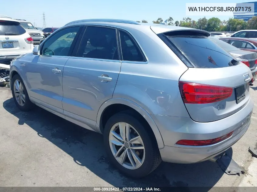 2018 Audi Q3 2.0T Premium/2.0T Sport Premium VIN: WA1HCCFS8JR007175 Lot: 39925422