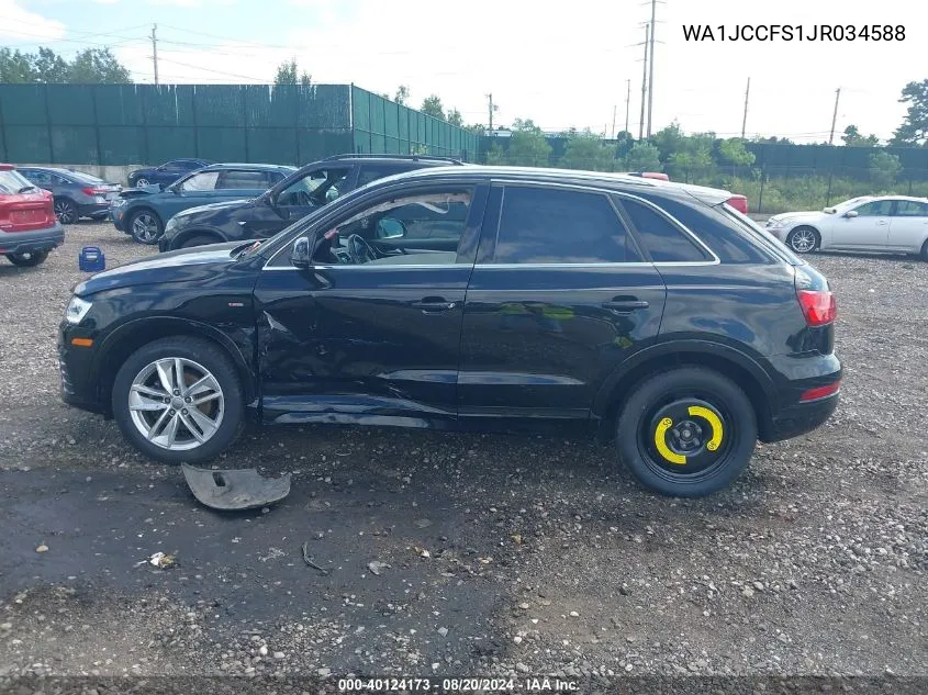 2018 Audi Q3 2.0T Premium/2.0T Sport Premium VIN: WA1JCCFS1JR034588 Lot: 40124173