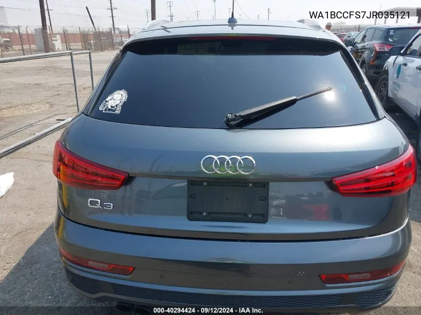 2018 Audi Q3 Premium VIN: WA1BCCFS7JR035121 Lot: 40294424