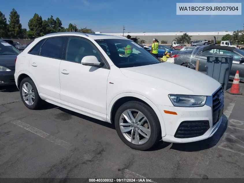 2018 Audi Q3 2.0T Premium/2.0T Sport Premium VIN: WA1BCCFS9JR007904 Lot: 40330032