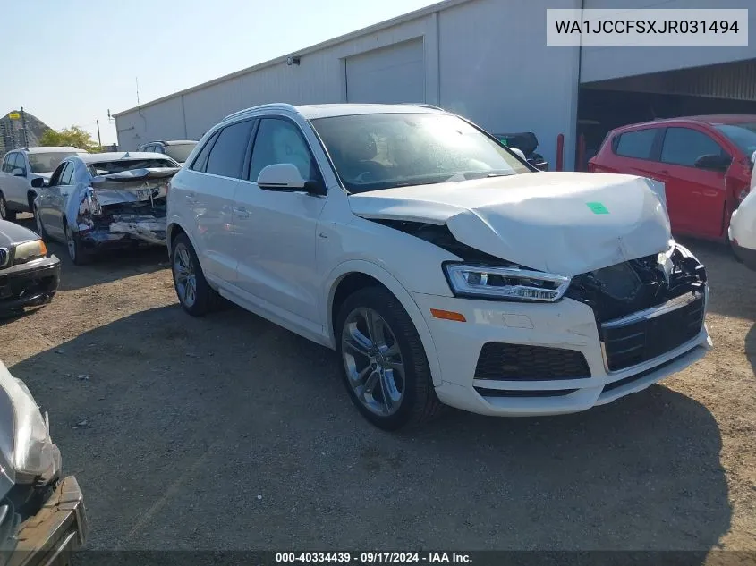 WA1JCCFSXJR031494 2018 Audi Q3 2.0T Sport Premium